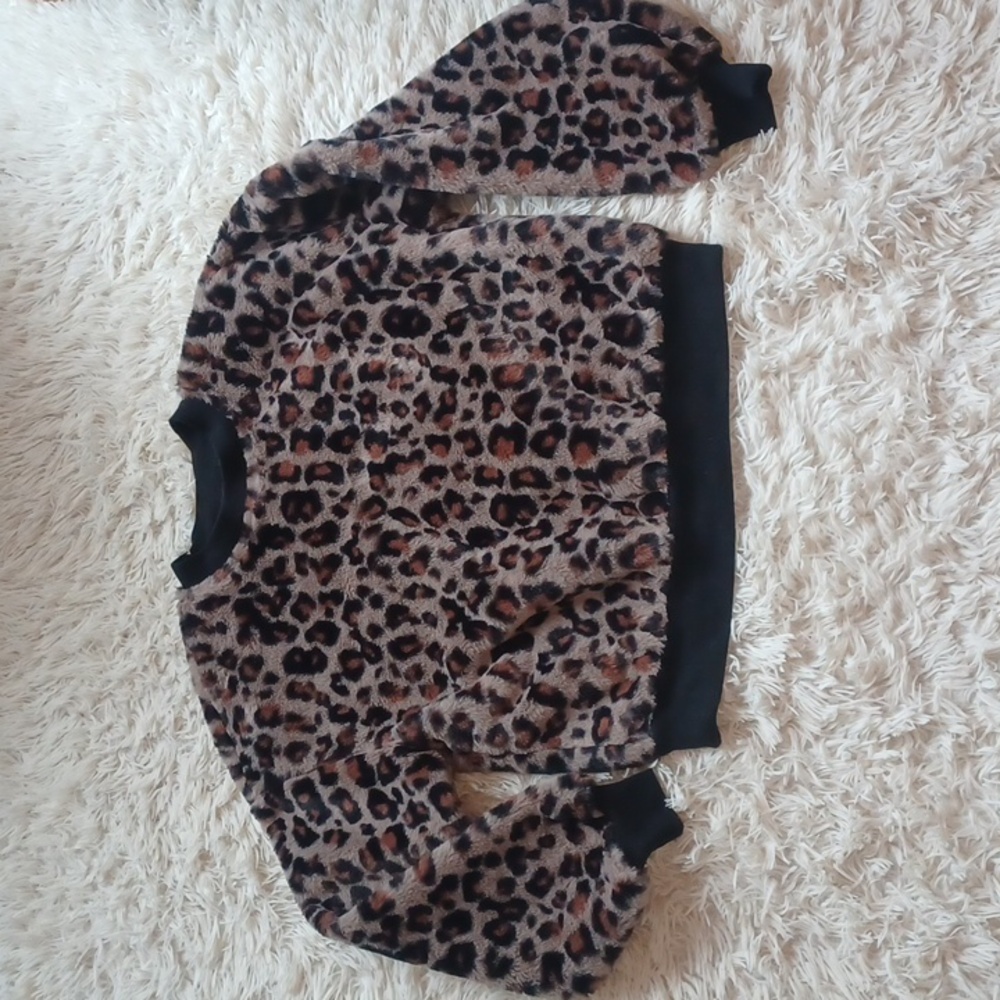 Wild Fable - Leopard Print Soft Fuzzy Sweatshirt - S